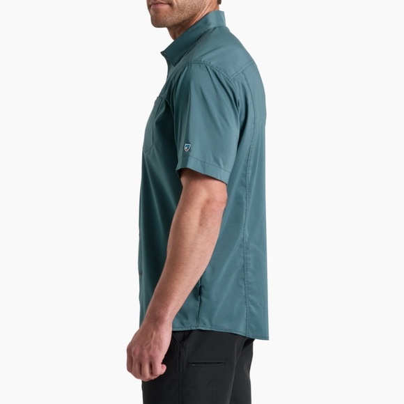 Kuhl Button Up Shirt Men XXL Blue Stealth Short Sleeve Performance Hike Outdoor - Picture 3 of 9